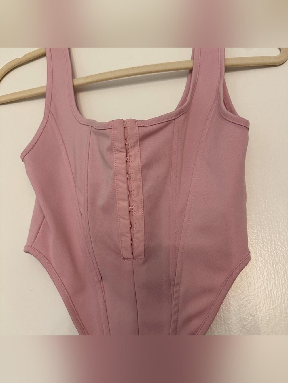 Forever 21 Mauve Pink Hook-Front Bodysuit